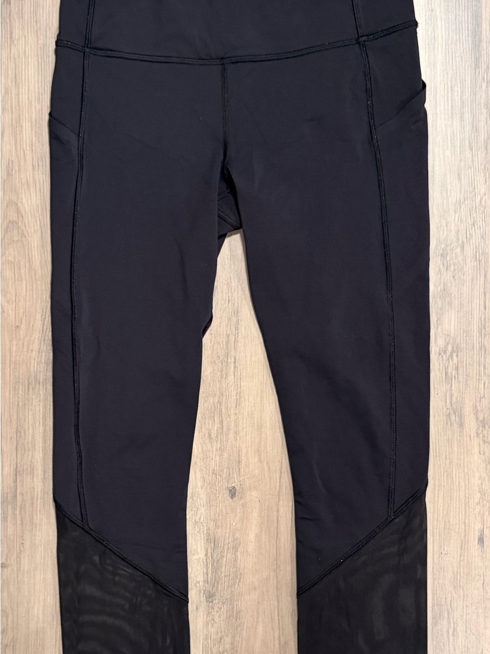 lululemon athletica Black Leggings with Lower Mesh Insets
